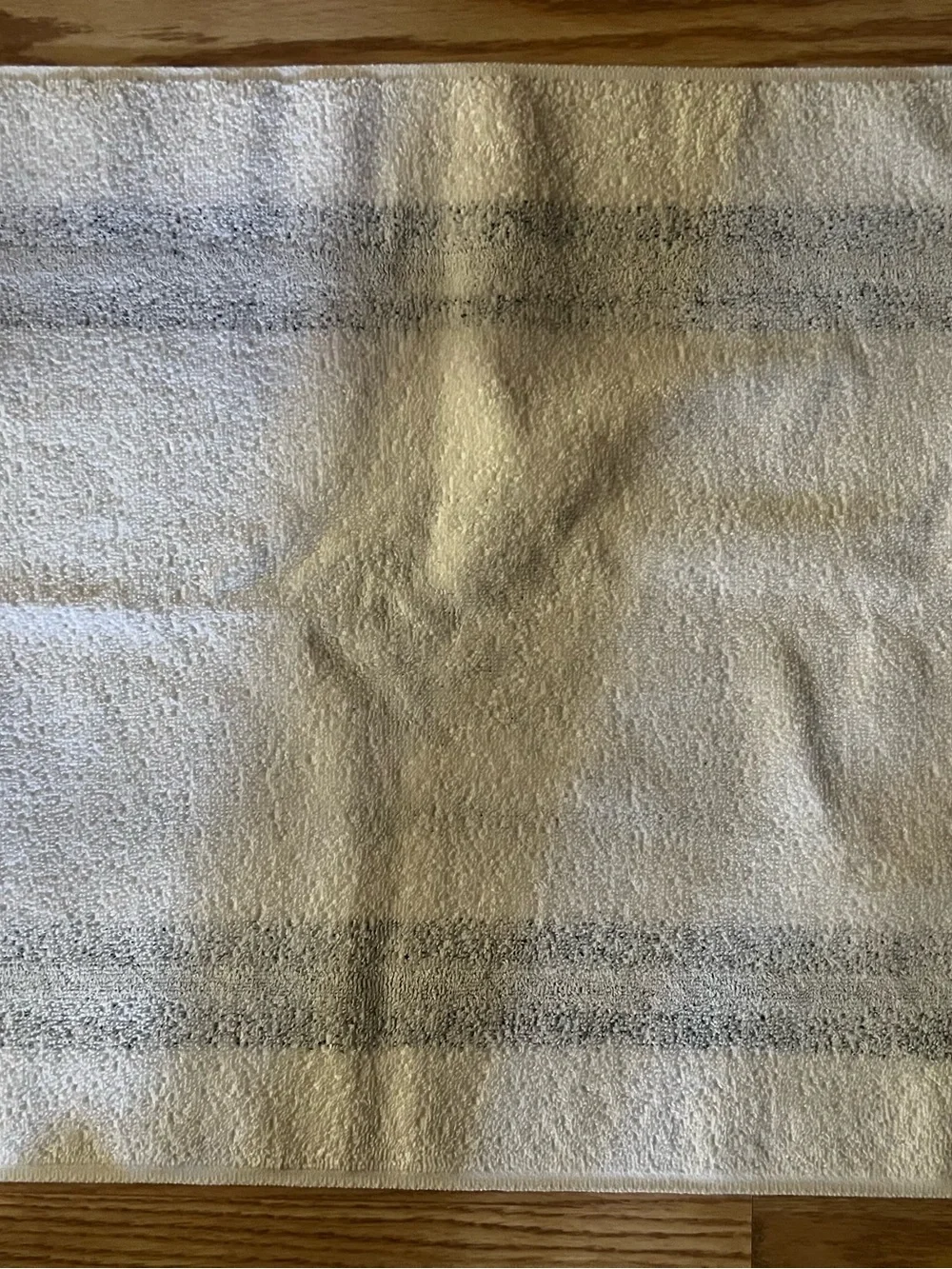 Navy and White Embroidered Bath FLoor Towel